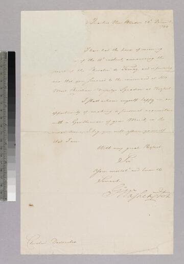 Letter : New Windsor, to Charles-René-Dominique Sochet Destouches, 1780 December 23